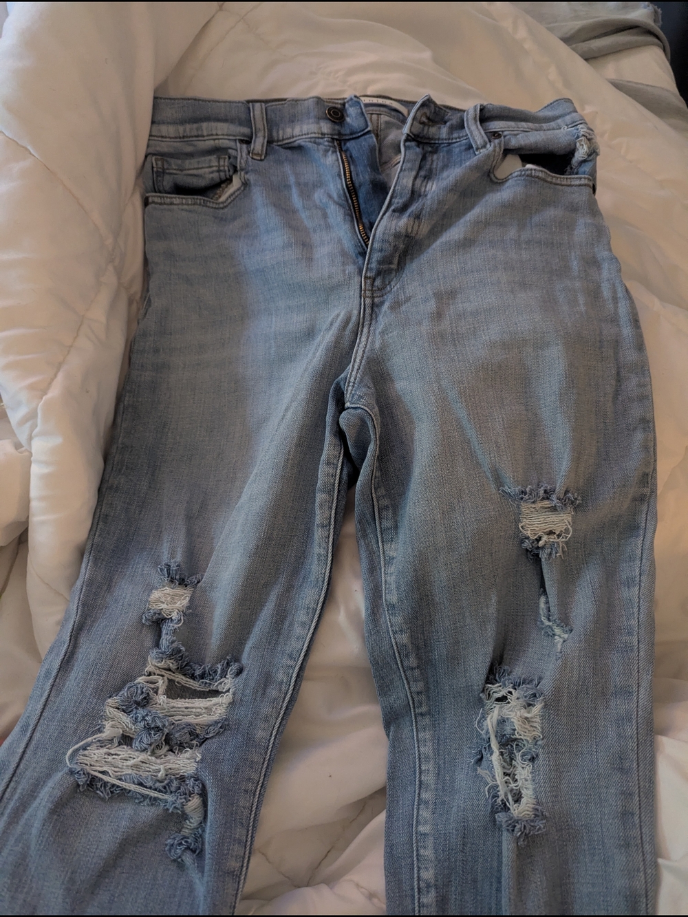 eunina Light Blue Ripped Skinny Jeans